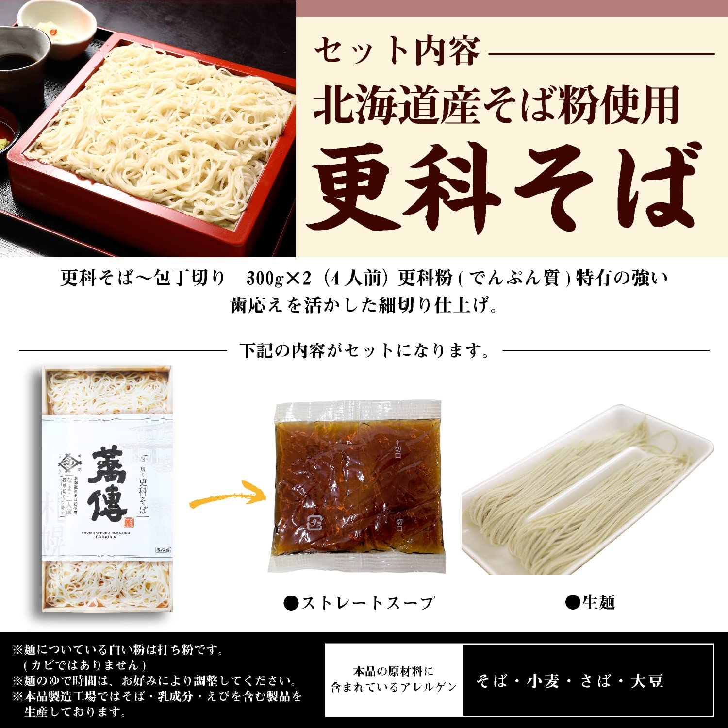 Amazon.co.jp: 味の出前箱 北海道産 蕎傳(更科そば、田舎そば) 札幌